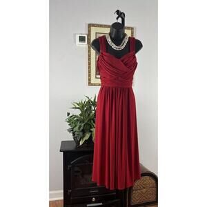 Suzi Chin Women Red Bridesmaids Dress‎ 6 Rugged Sleeveless Trappy Zipper Side